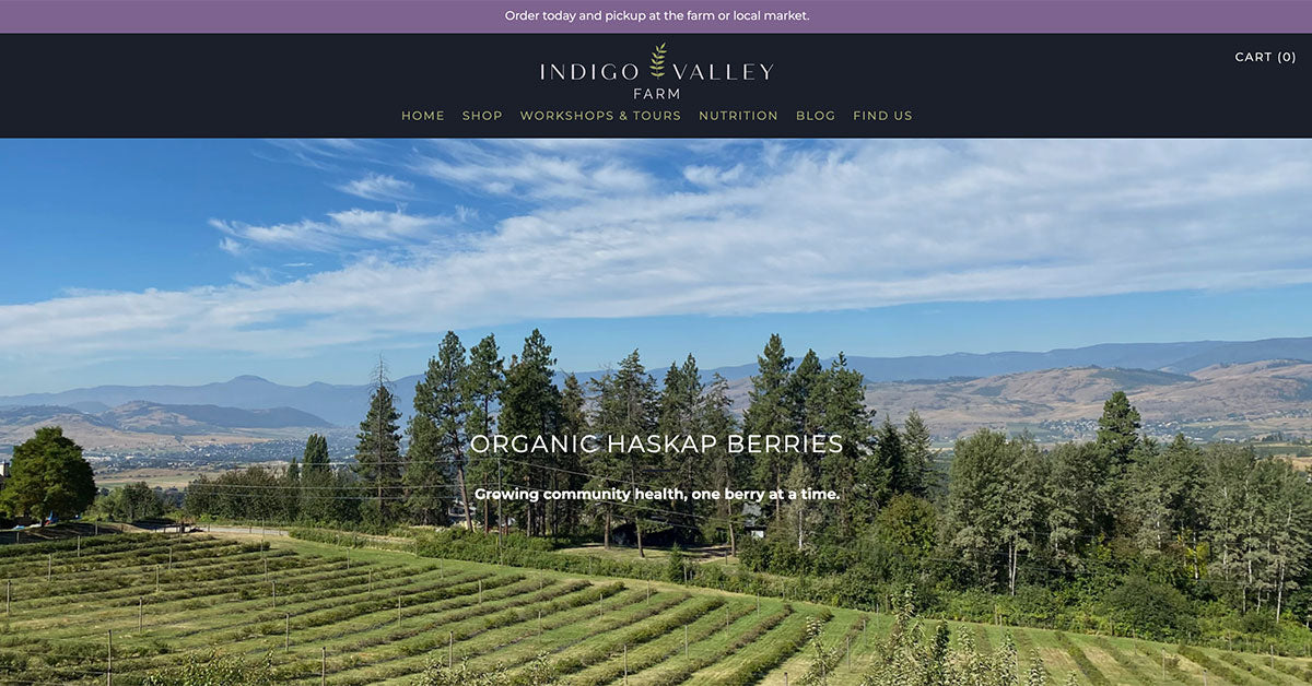 Shop Haskap Berries in Vernon, Okanagan Indigo Valley Farm